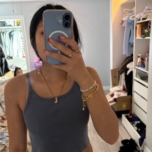 Brandy Melville Blue Ribbed Tank Top